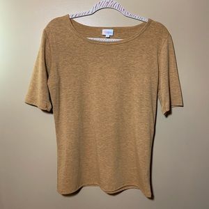 Lularoe Gold Mustard Heathered Gigi Tee